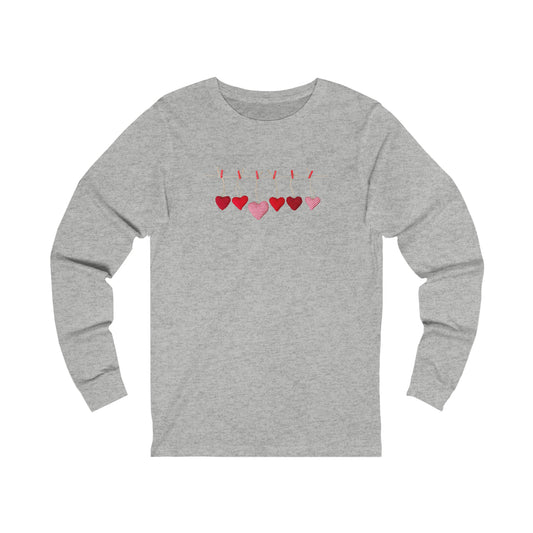 Trio of Hearts Unisex Jersey Long Sleeve Tee