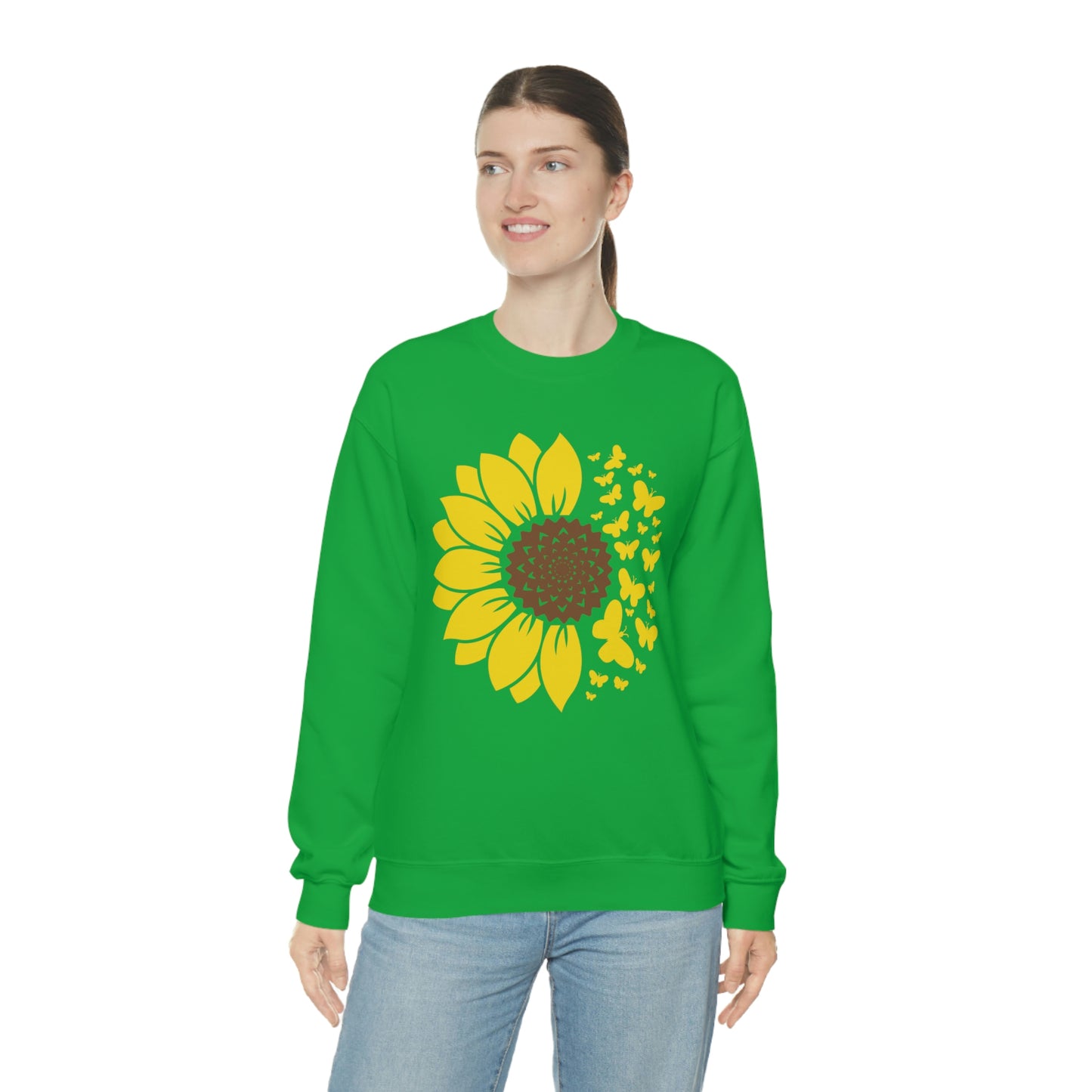 Sunflower Butterflies Unisex Heavy Blend™ Crewneck Sweatshirt