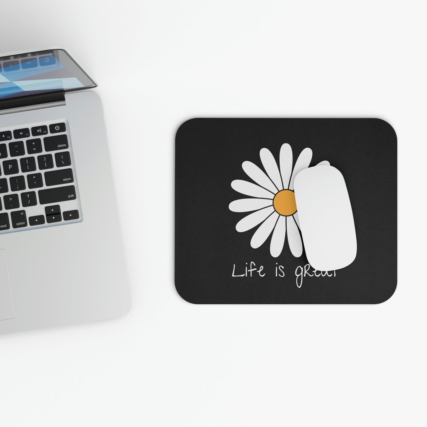 Life is great Mouse Pad (Rectangle) black