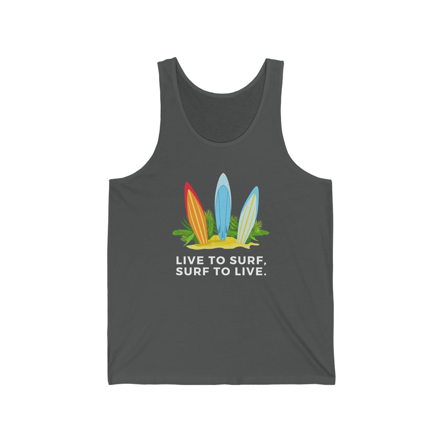 Live to Surf, Surf to Live Unisex Jersey Tank