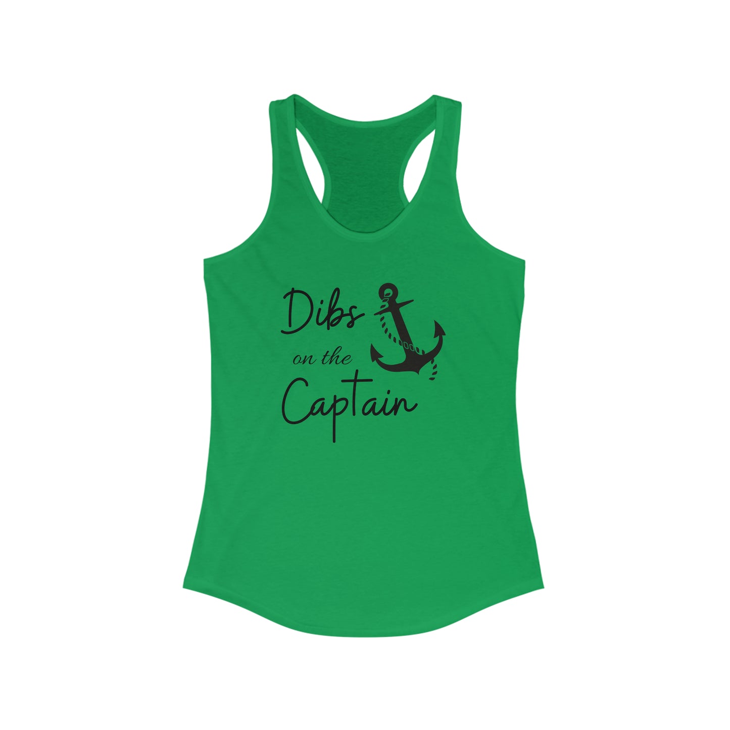 Dibs on the Captain Women's Ideal Racerback Tank black print