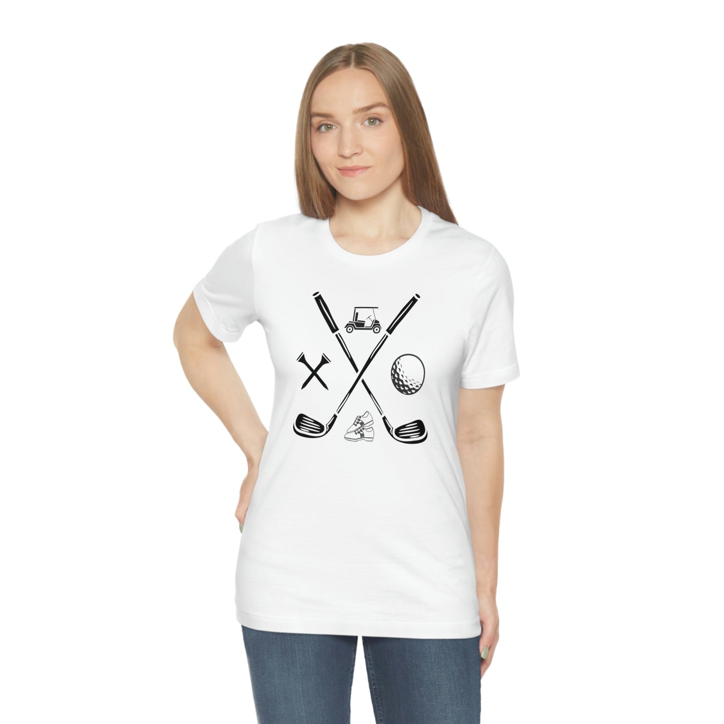 Golf Clubs Golf Ball Golf Tees Golf Cart Golf Shoes Unisex Jersey Short Sleeve Tee