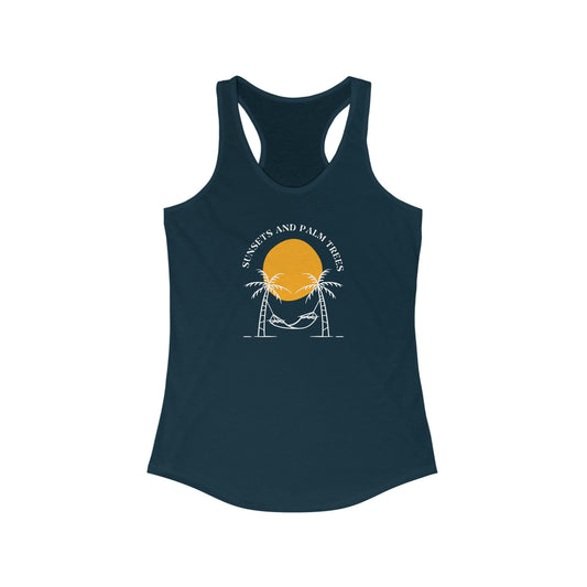 Sunsets and Palm Trees Women's Ideal Racerback Tank