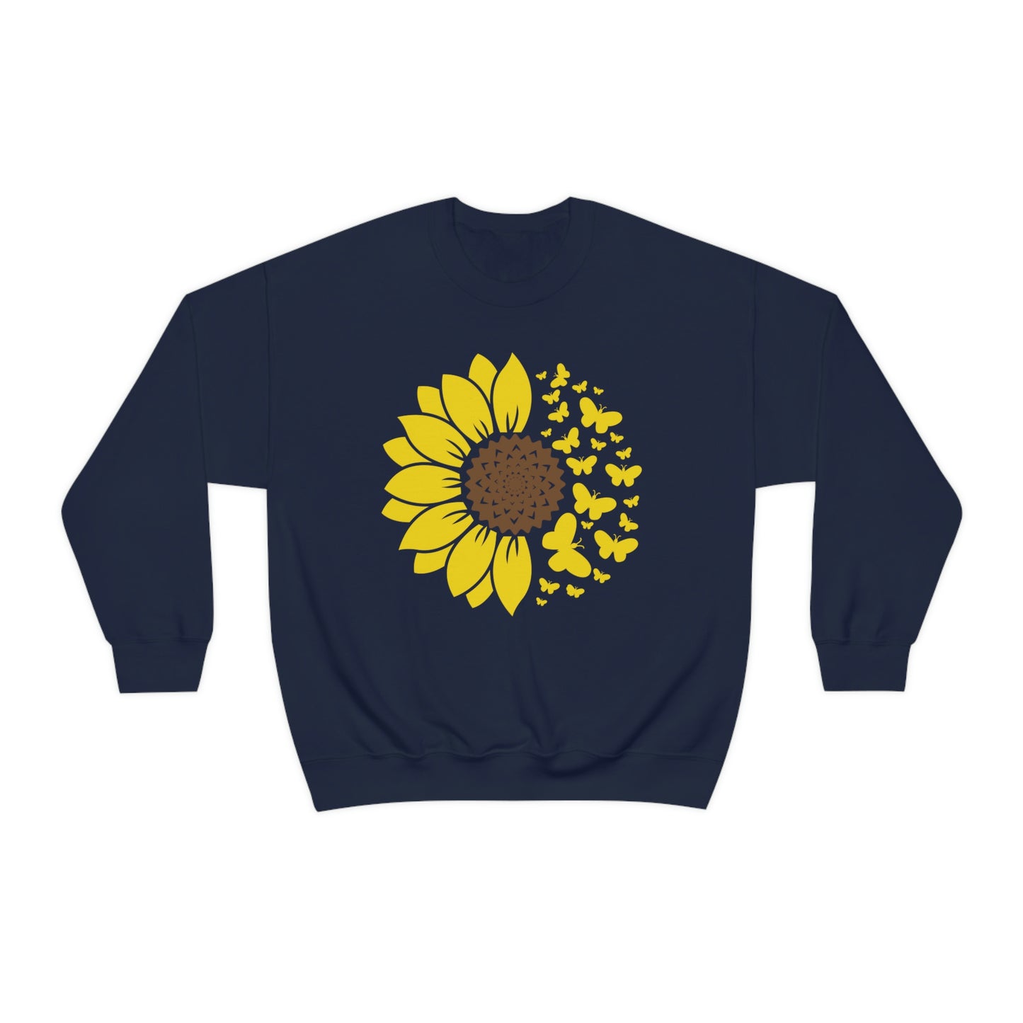 Sunflower Butterflies Unisex Heavy Blend™ Crewneck Sweatshirt