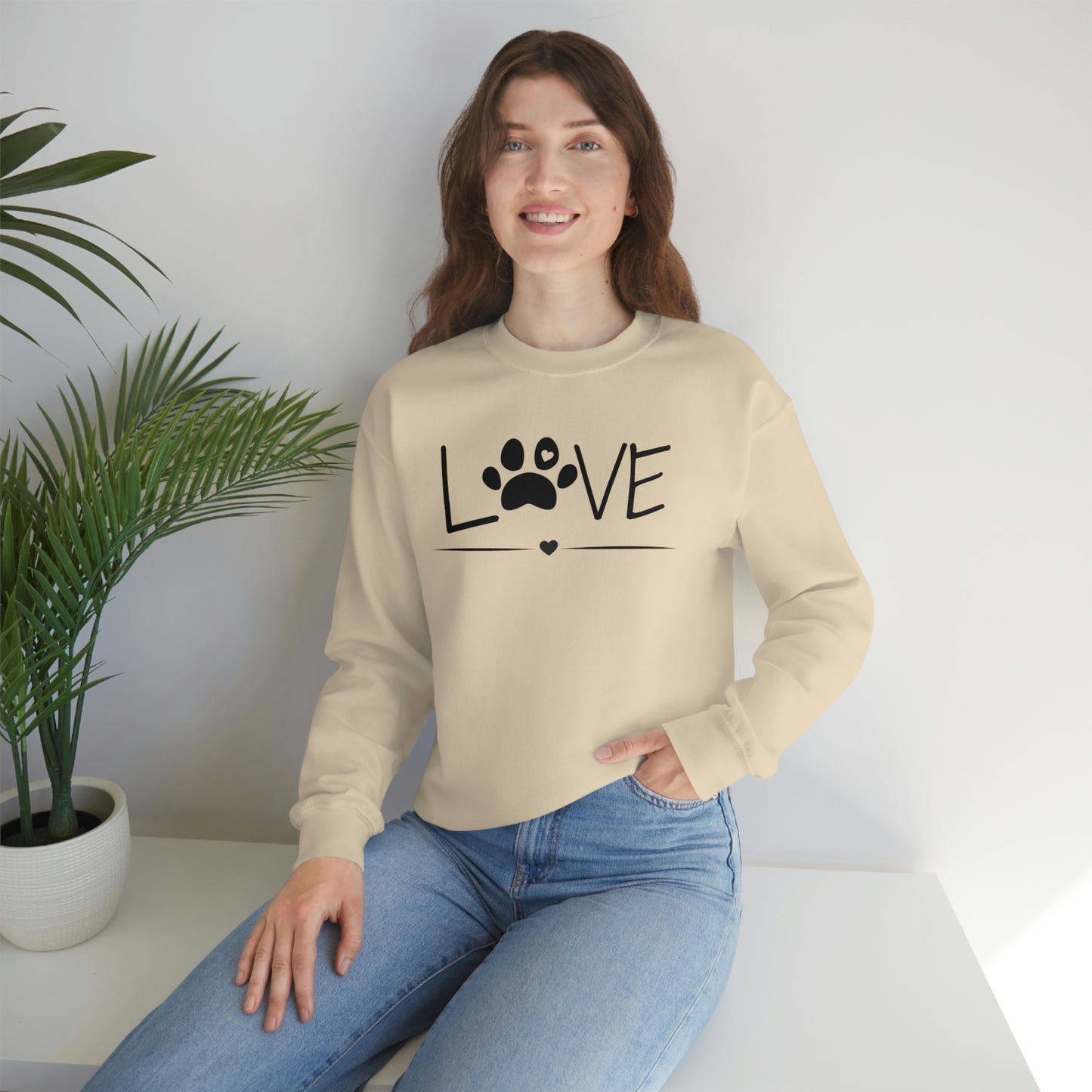 Love Paw Unisex Heavy Blend Crewneck Sweatshirt