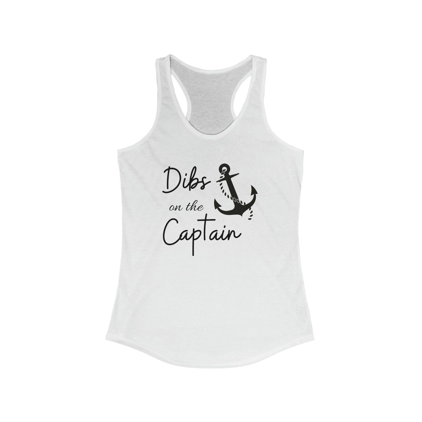 Dibs on the Captain Women's Ideal Racerback Tank black print