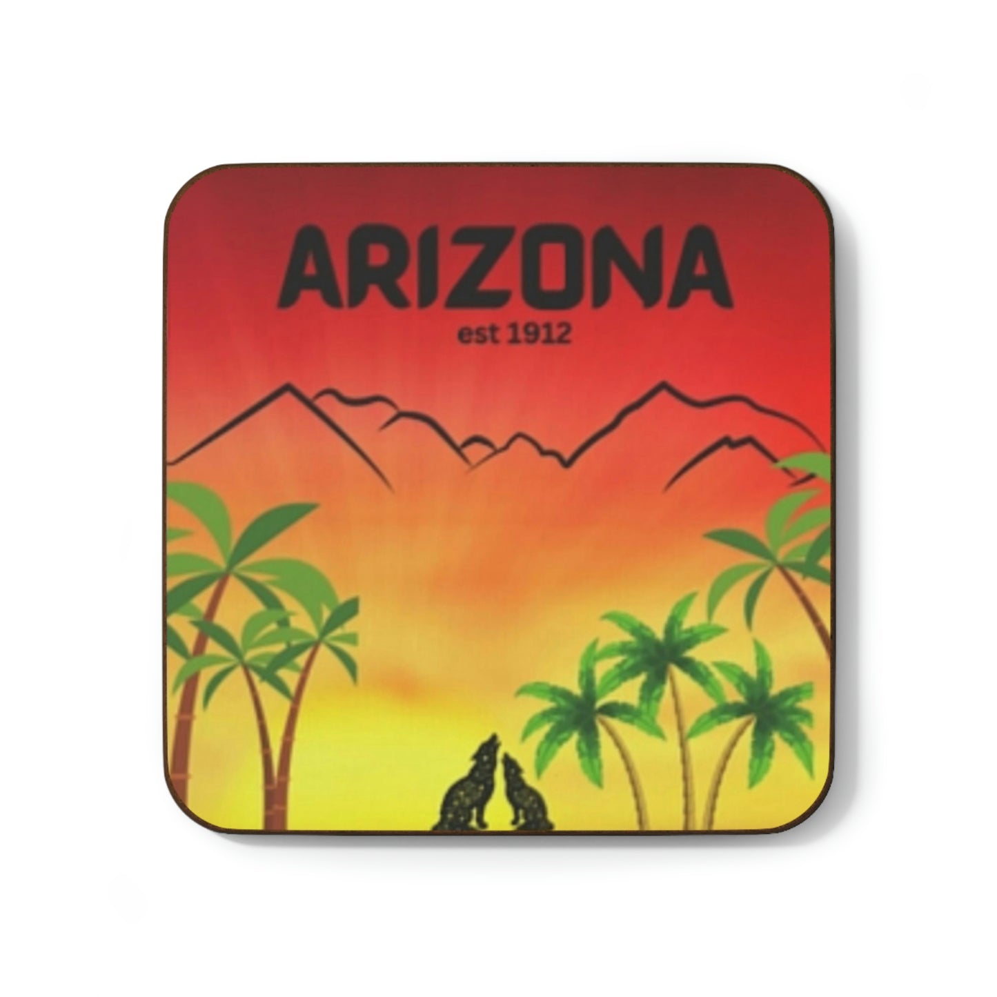 Beautiful Arizona Sunset Hardboard Back Coaster