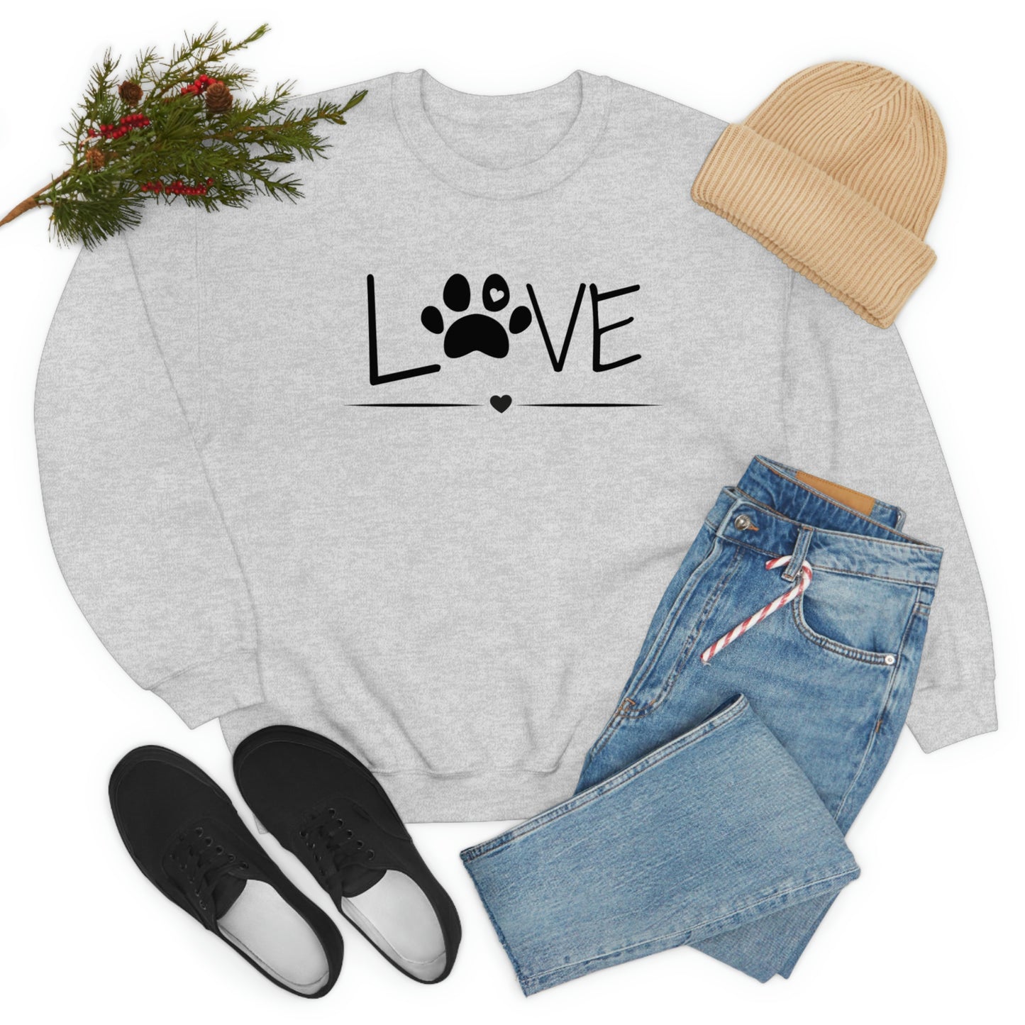 Love Paw Unisex Heavy Blend Crewneck Sweatshirt