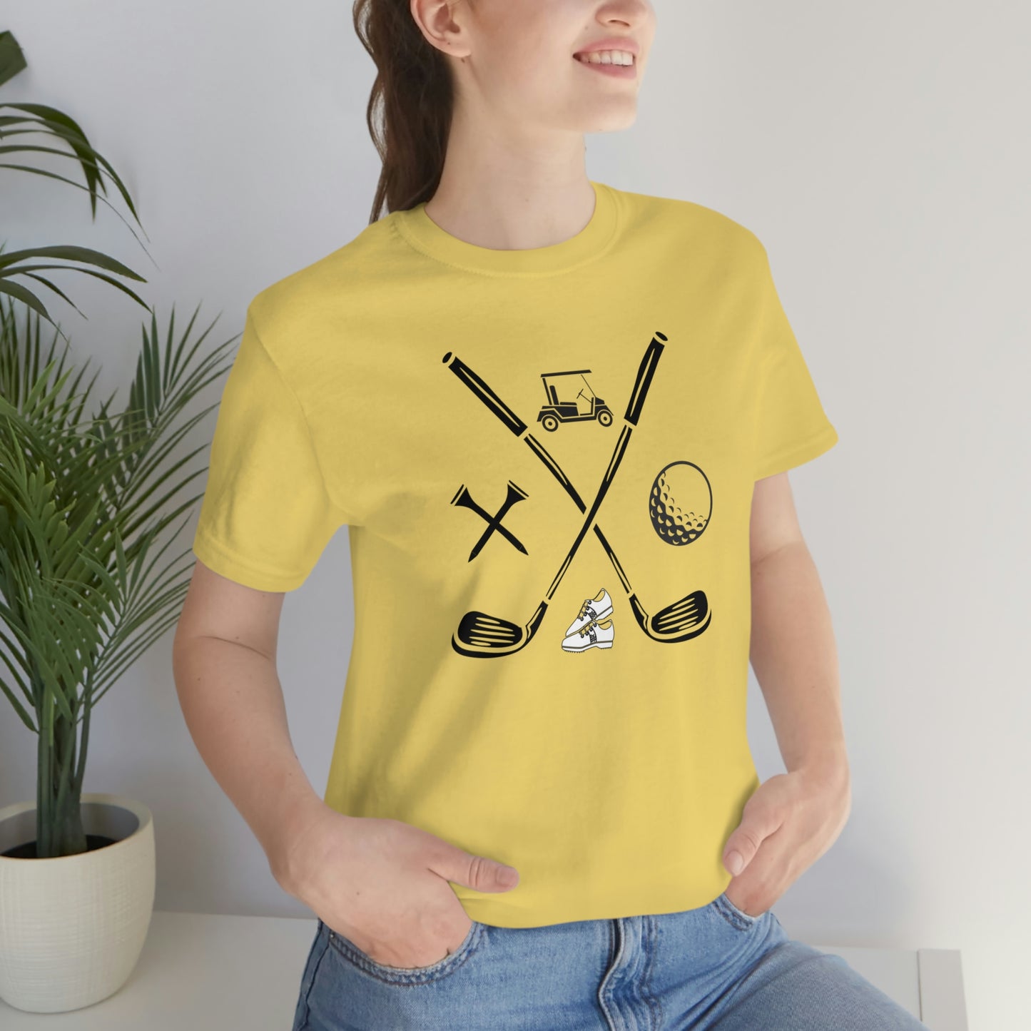 Golf Clubs Golf Ball Golf Tees Golf Cart Golf Shoes Unisex Jersey Short Sleeve Tee