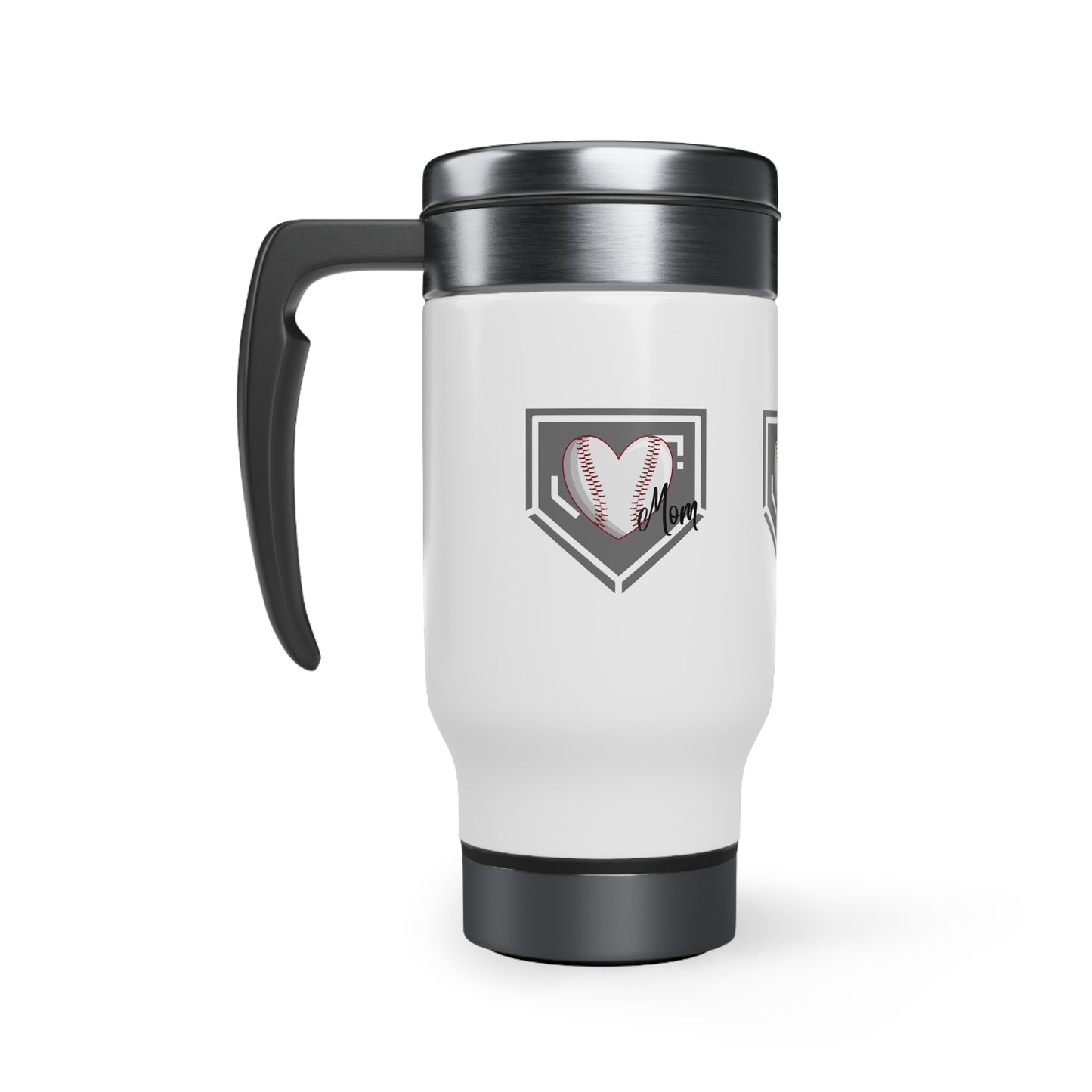 Baseball Mom Stainless Steel Travel Mug with Handle, 14oz