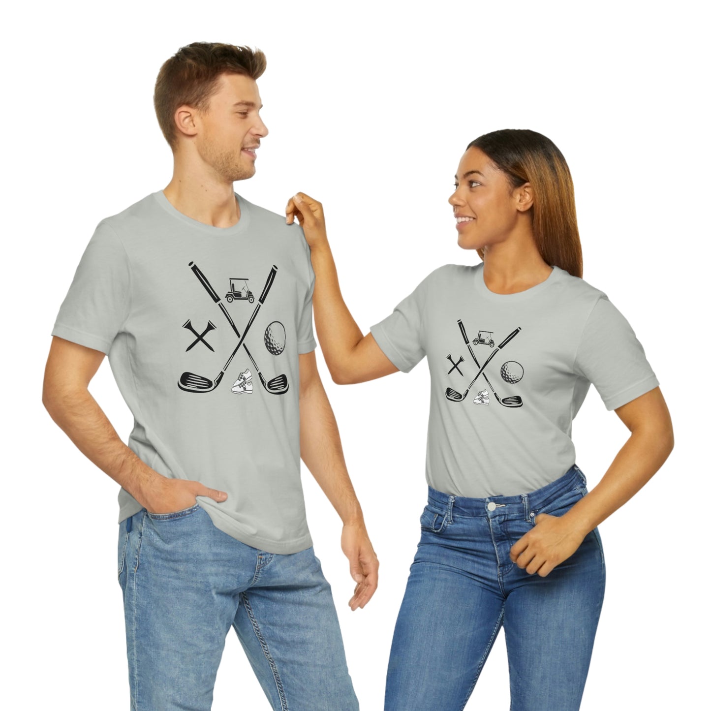 Golf Clubs Golf Ball Golf Tees Golf Cart Golf Shoes Unisex Jersey Short Sleeve Tee