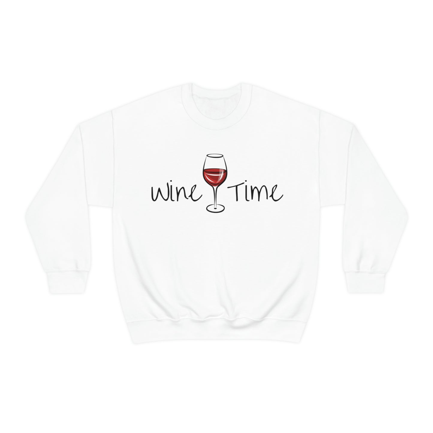 Wine Time Unisex Heavy Blend Crewneck Sweatshirt