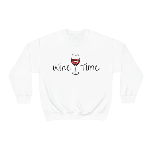 Wine Time Unisex Heavy Blend Crewneck Sweatshirt