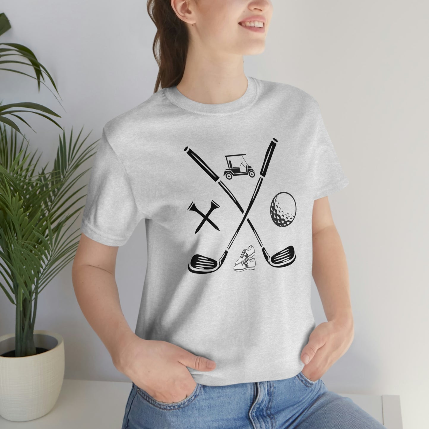 Golf Clubs Golf Ball Golf Tees Golf Cart Golf Shoes Unisex Jersey Short Sleeve Tee