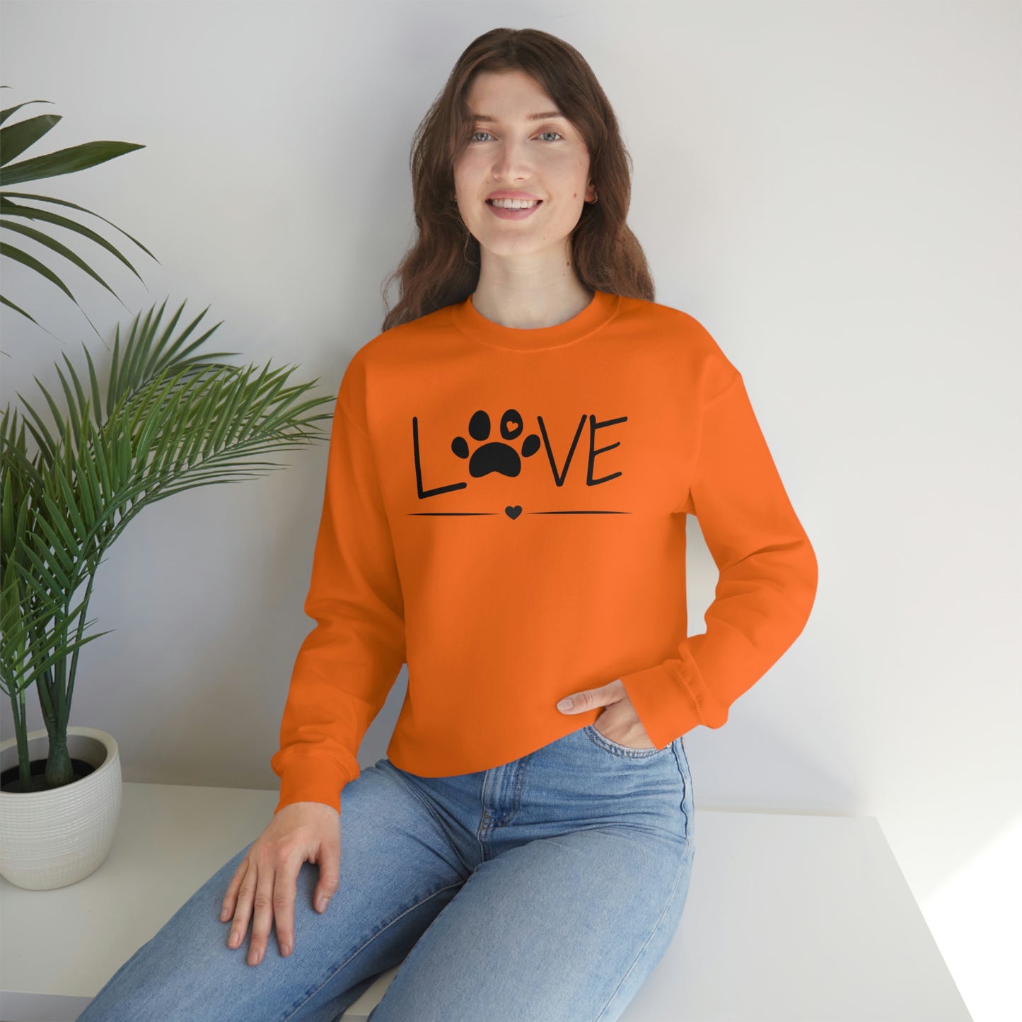 Love Paw Unisex Heavy Blend Crewneck Sweatshirt