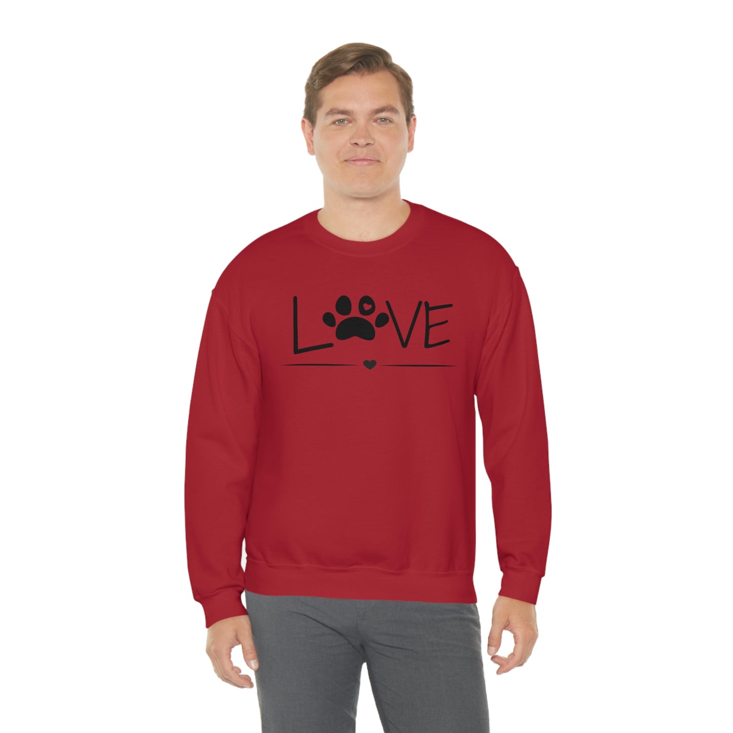 Love Paw Unisex Heavy Blend Crewneck Sweatshirt