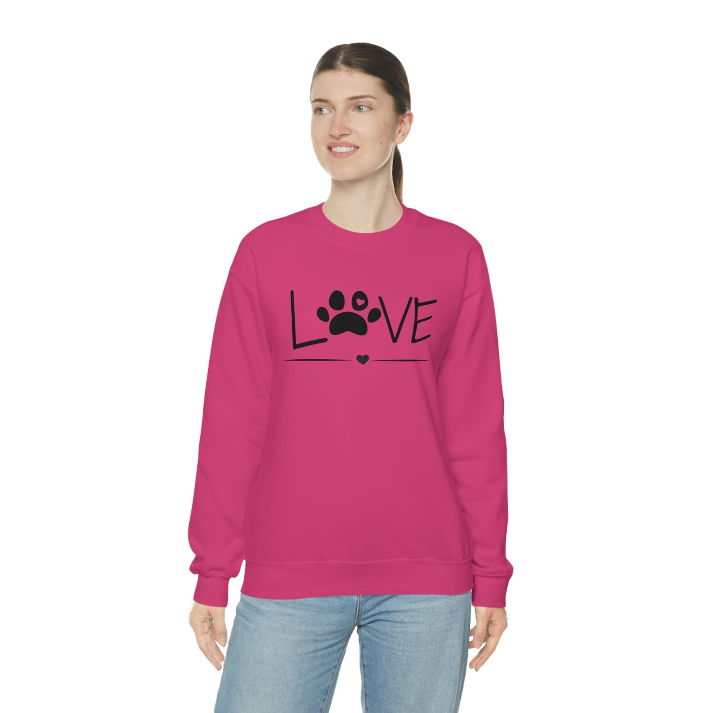 Love Paw Unisex Heavy Blend Crewneck Sweatshirt