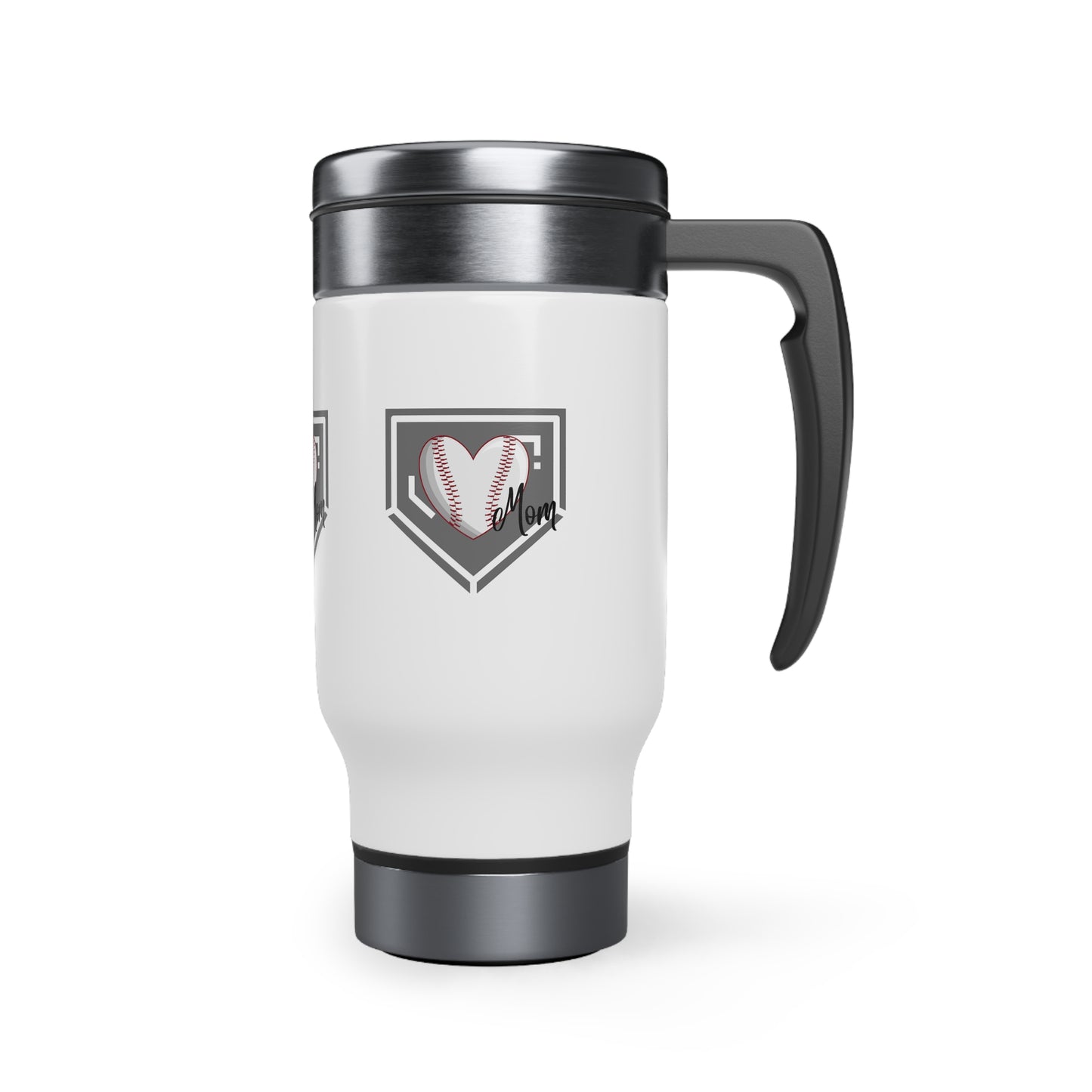 Baseball Mom Stainless Steel Travel Mug with Handle, 14oz