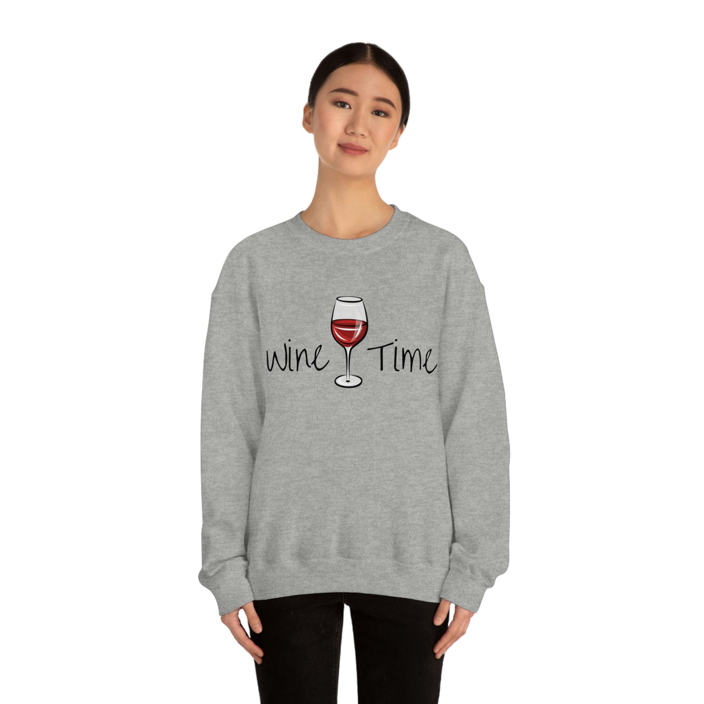 Wine Time Unisex Heavy Blend Crewneck Sweatshirt