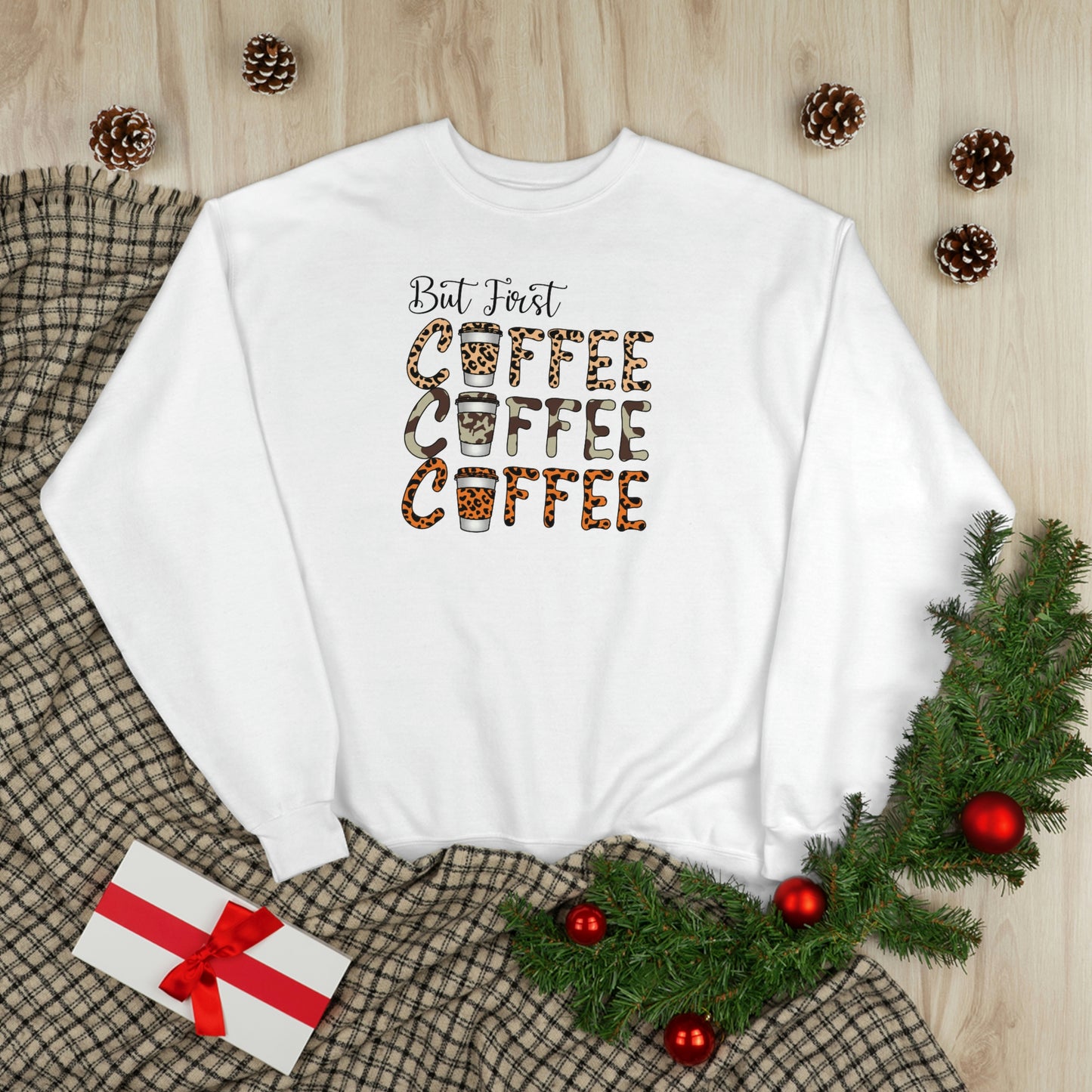 But First Coffee Unisex EcoSmart® Crewneck Sweatshirt