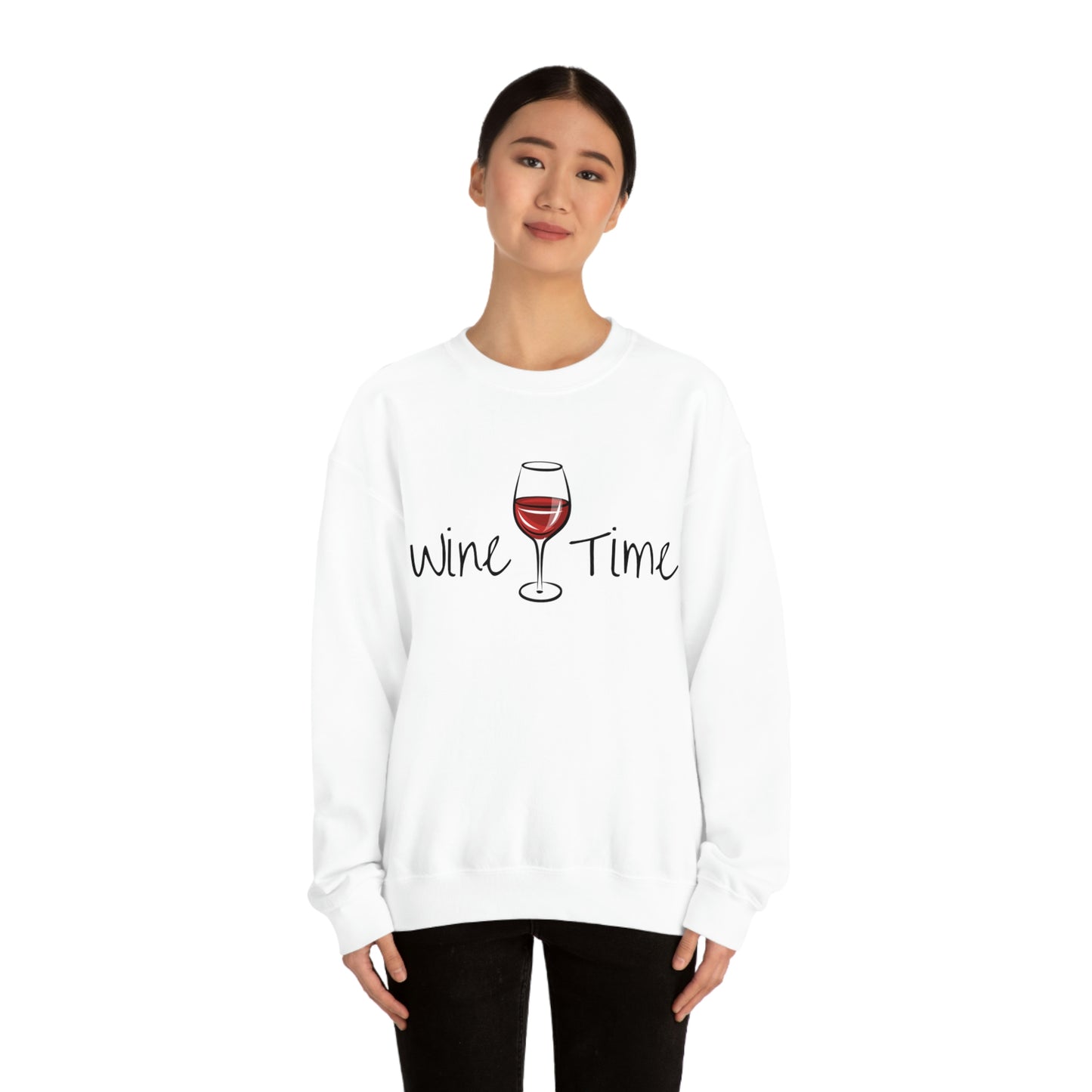 Wine Time Unisex Heavy Blend Crewneck Sweatshirt