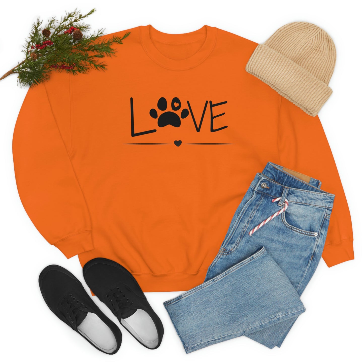 Love Paw Unisex Heavy Blend Crewneck Sweatshirt