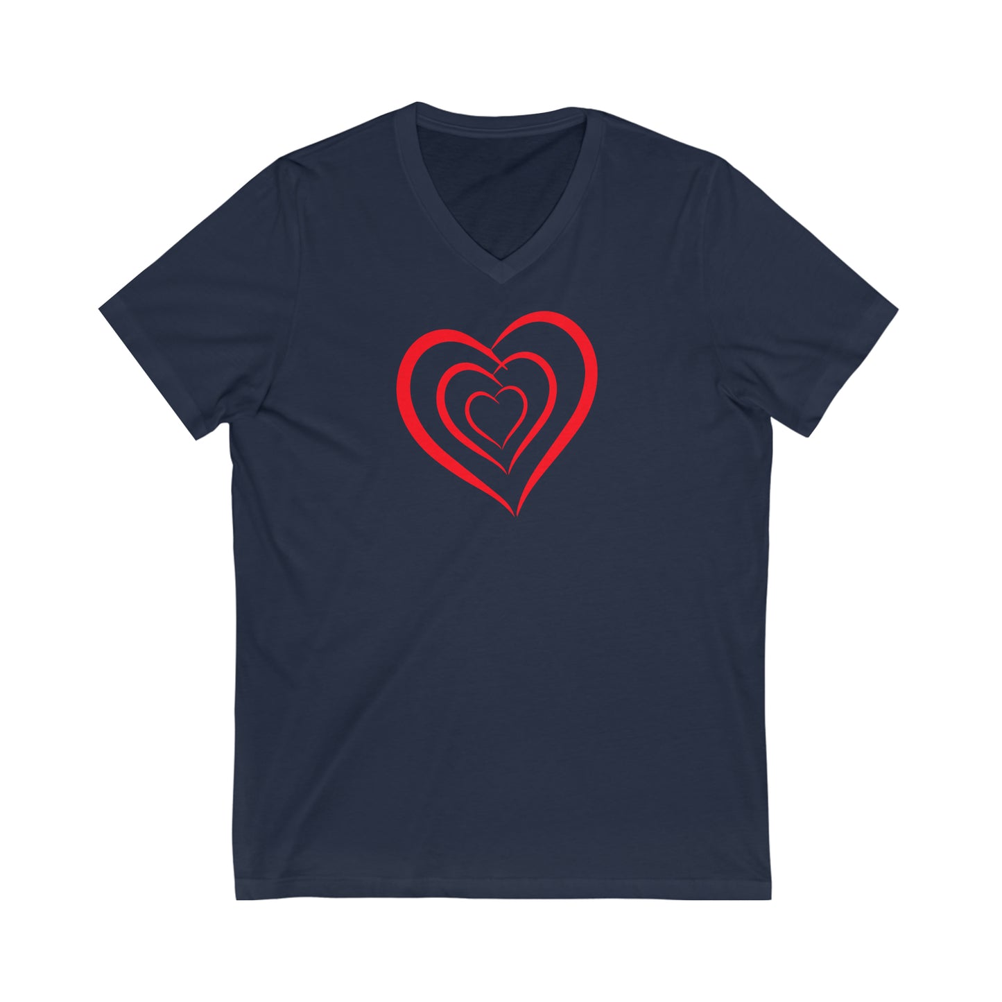 Trio of Hearts Unisex Jersey Short Sleeve V-Neck Tee