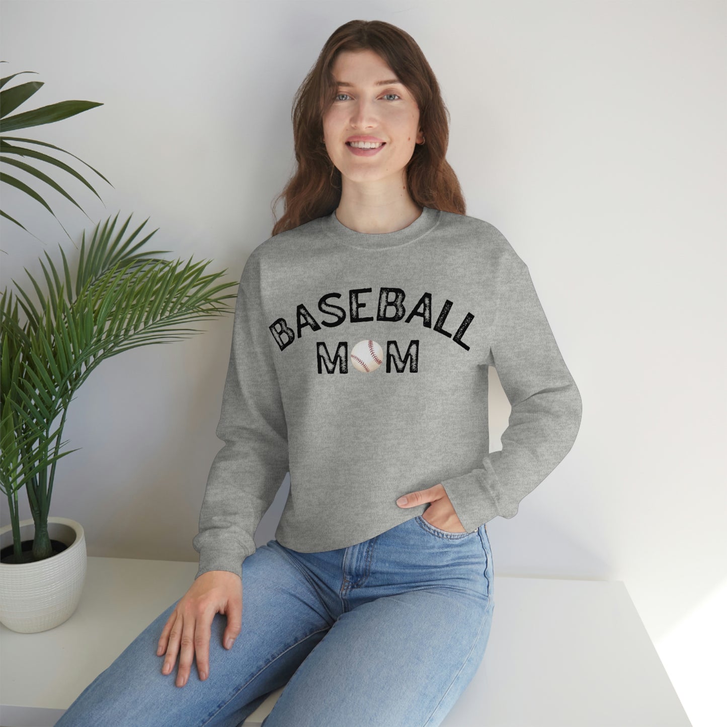 Baseball Mom Unisex Heavy Blend Crewneck Sweatshirt