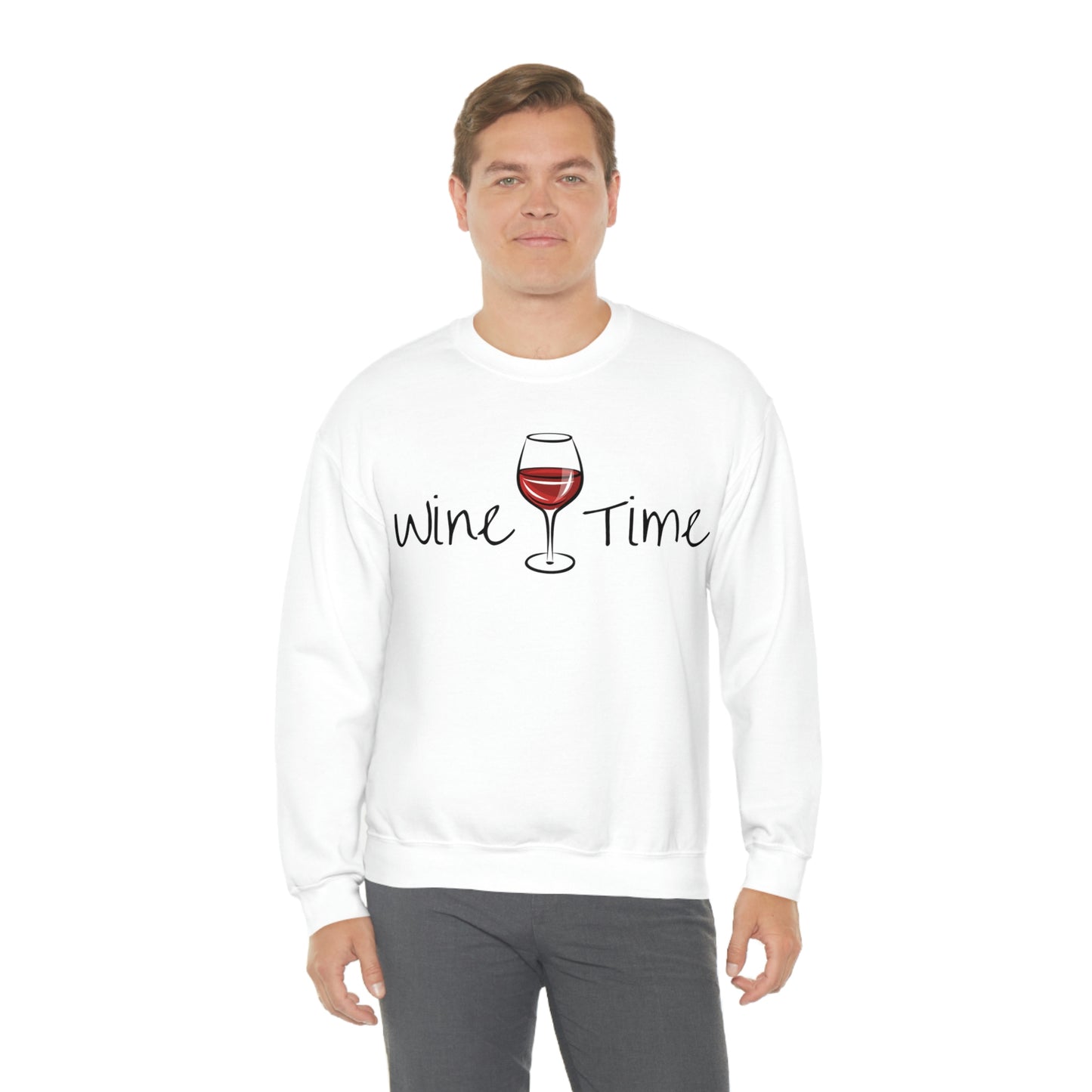 Wine Time Unisex Heavy Blend Crewneck Sweatshirt