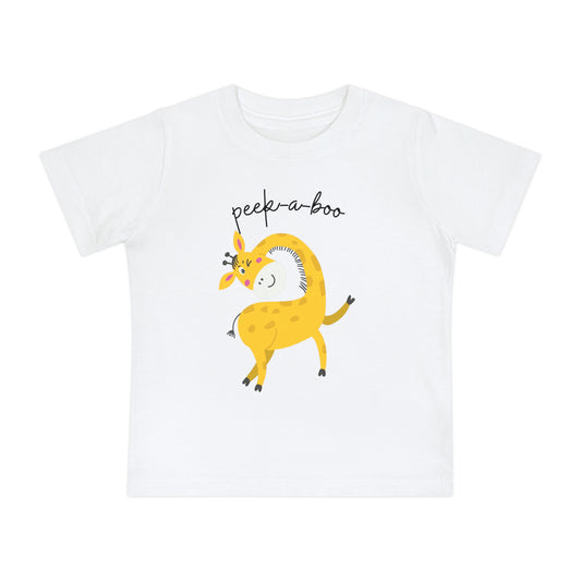 Giraffe Peek a Boo Baby Short Sleeve T-Shirt