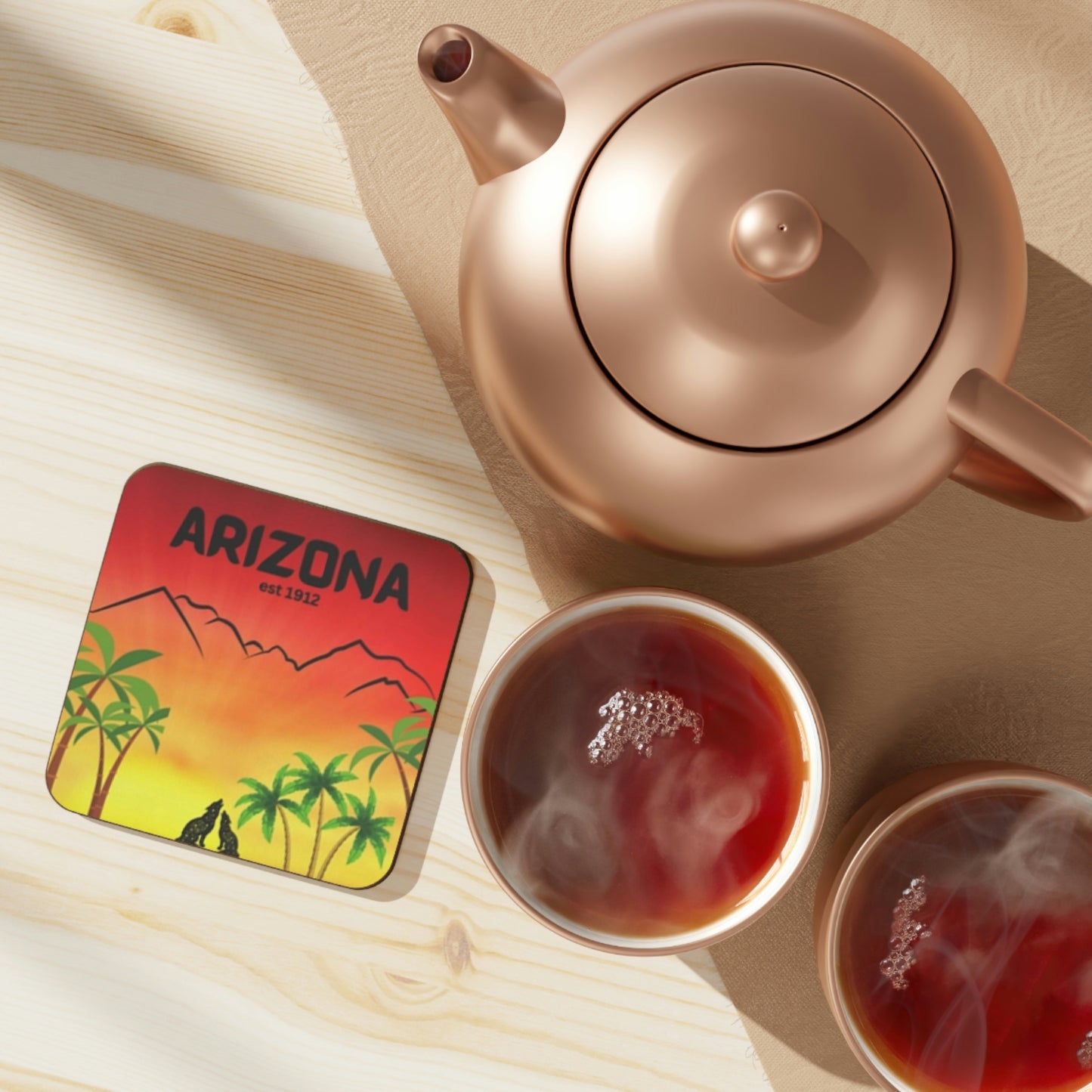 Beautiful Arizona Sunset Hardboard Back Coaster