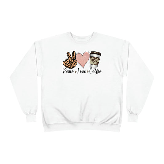 Peace Love Coffee Unisex EcoSmart® Crewneck Sweatshirt