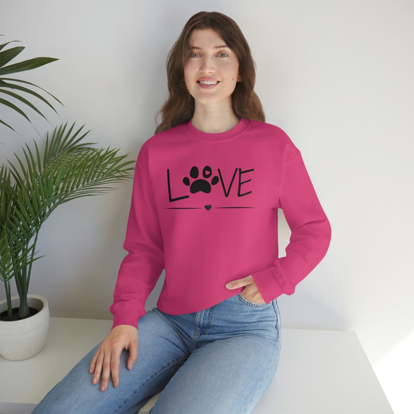 Love Paw Unisex Heavy Blend Crewneck Sweatshirt