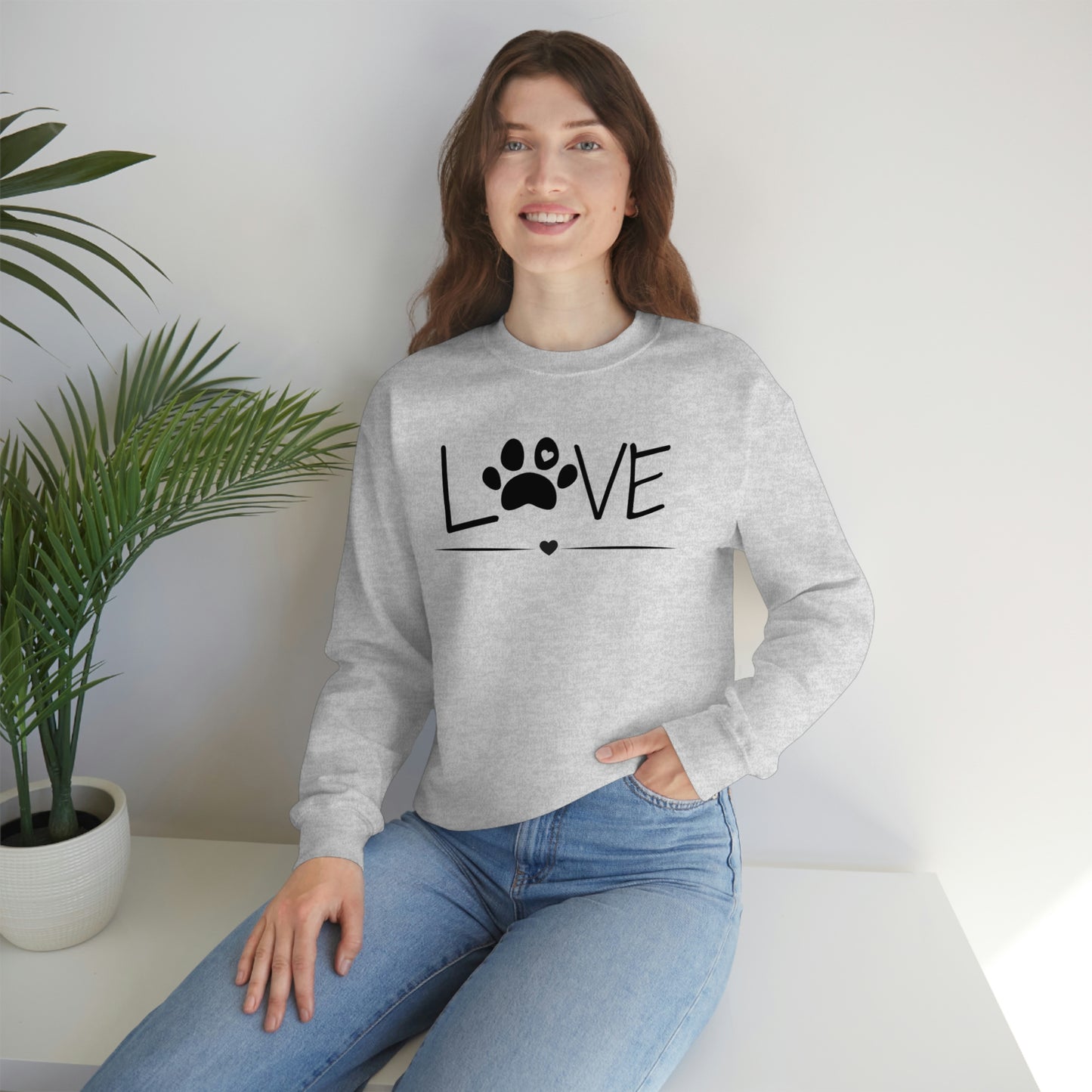 Love Paw Unisex Heavy Blend Crewneck Sweatshirt