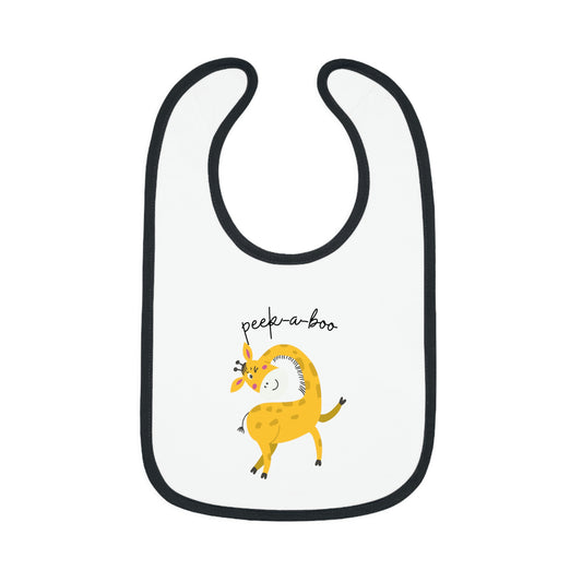 Giraffe Baby Contrast Trim Jersey Bib